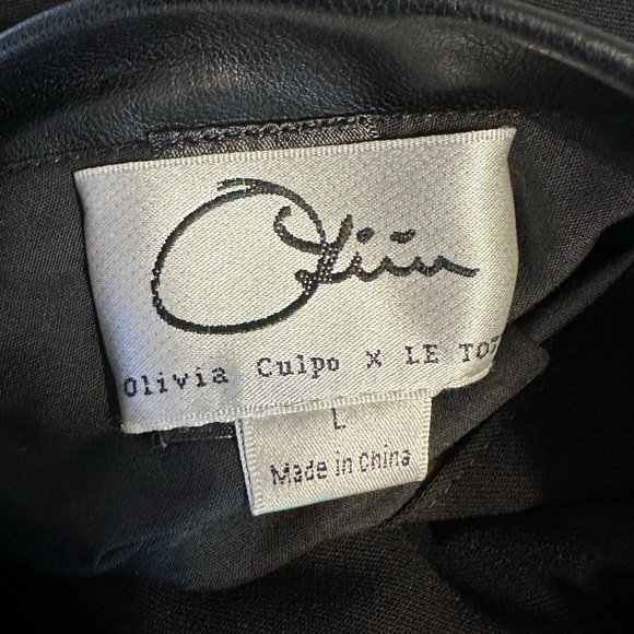 Olivia Culpo x Le Tote Reversible Bomber Jacket Floral Print Faux Leather size L - Picture 13 of 16